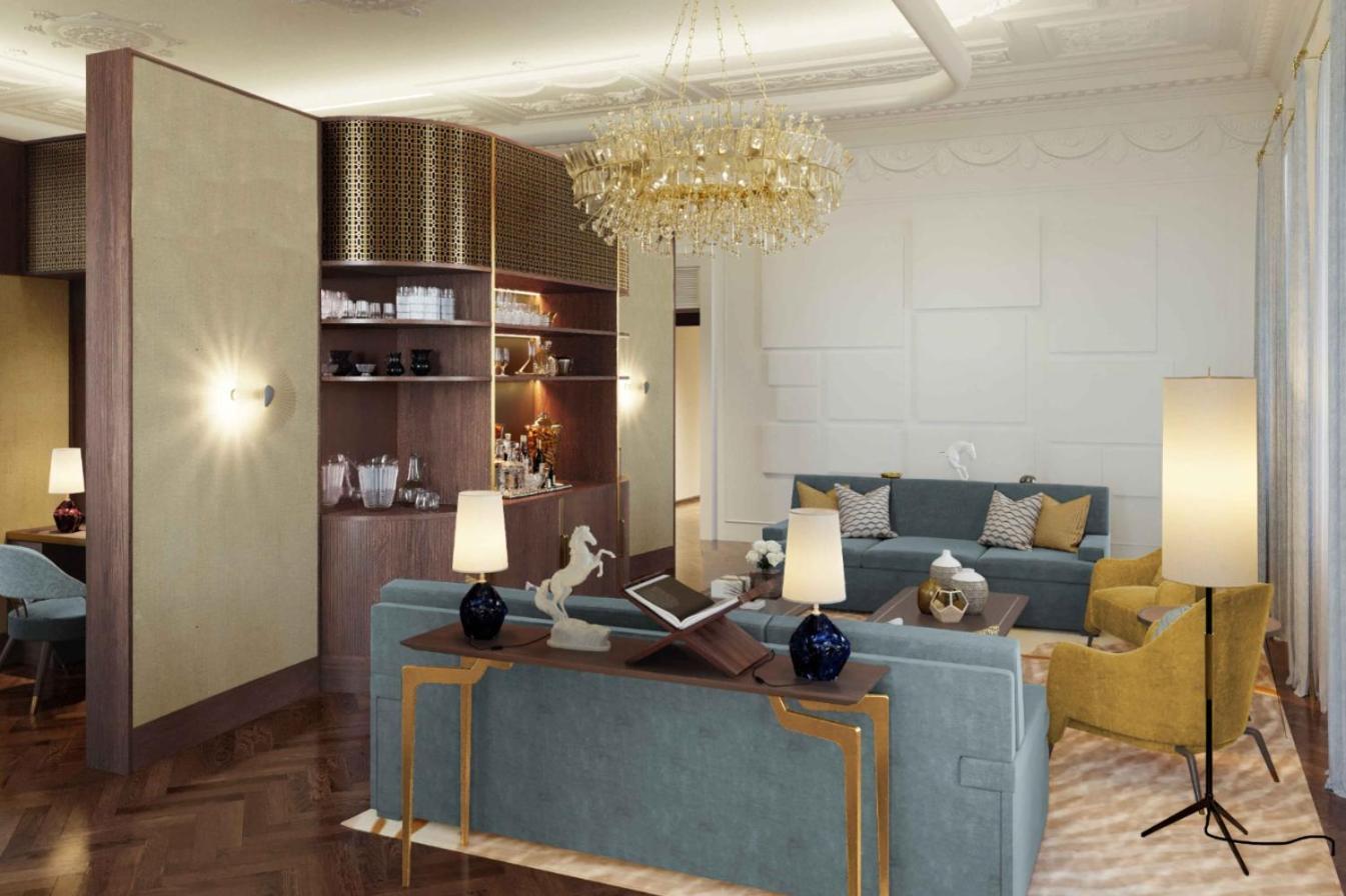 Hotel Rosewood Vídeň Exteriér fotografie A 3D rendering of a living room